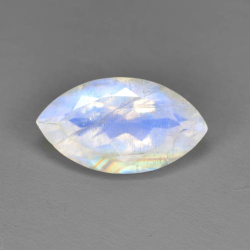 Pierre de lune arc-en-ciel blanc naturelle marquise, 2,62 ct, translucide