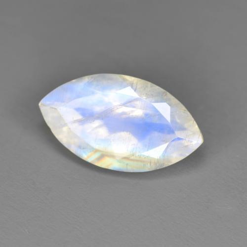 Pierre de lune arc-en-ciel blanc naturelle marquise, 2,62 ct, translucide