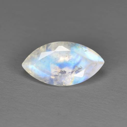 Pierre de lune arc-en-ciel blanc naturelle marquise, 1,73 ct, translucide