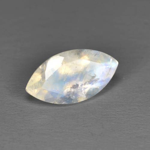 Pierre de lune arc-en-ciel blanc naturelle marquise, 1,73 ct, translucide