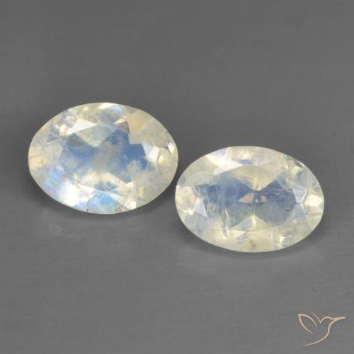 Achetez naturel 1,45ct blanc pierre de lune arc-en-ciel gems, coupe ovale, en provenance inde chez gemselect. en stock, livraison internationale!