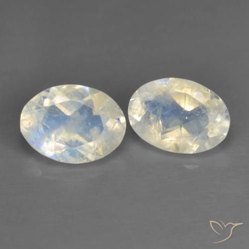 Achetez naturel 1,45ct blanc pierre de lune arc-en-ciel gems, coupe ovale, en provenance inde chez gemselect. en stock, livraison internationale!