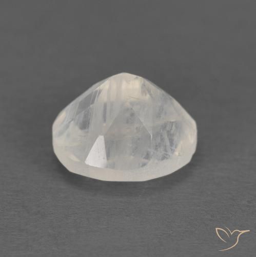 Pierre de lune arc-en-ciel Blanc bleuâtre naturelle ovale, 1.21 ct, Transparent