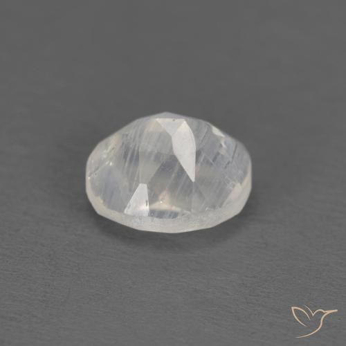Pierre de lune arc-en-ciel Blanc bleuâtre naturelle ovale, 1.25 ct, Transparent