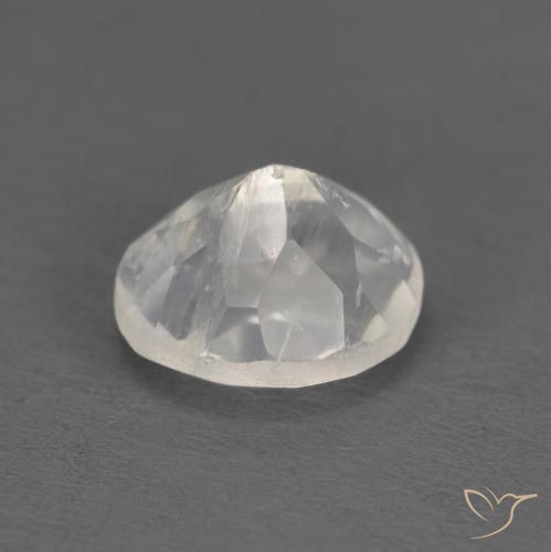 Pierre de lune arc-en-ciel Blanc bleuâtre naturelle ovale, 1.09 ct, Transparent
