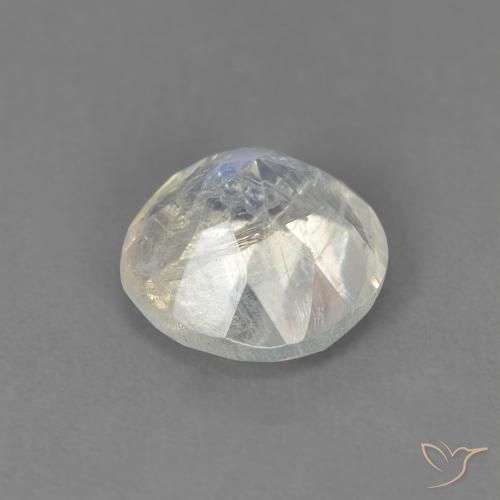 Pierre de lune arc-en-ciel Blanc bleuâtre naturelle Tour, 1.28 ct, Transparent
