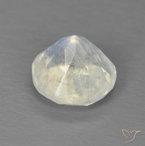 Pierre de lune arc-en-ciel Blanc bleuâtre naturelle Tour, 2.03 ct, Transparent