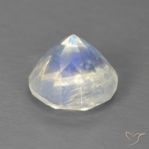 Pierre de lune arc-en-ciel Blanc bleuâtre naturelle Tour, 2.98 ct, Transparent