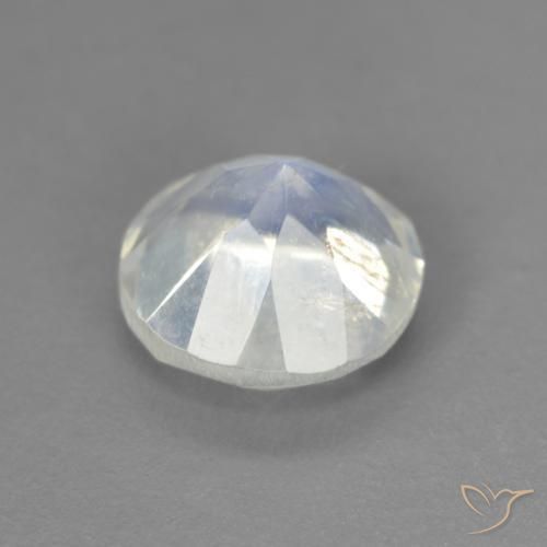 Pierre de lune arc-en-ciel Blanc bleuâtre naturelle Tour, 1.34 ct, Transparent