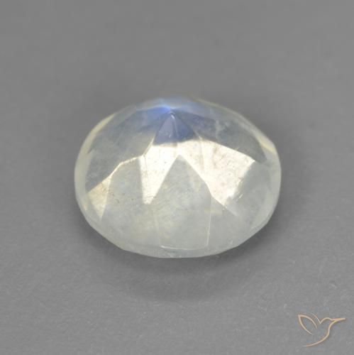 Pierre de lune arc-en-ciel Blanc bleuâtre naturelle Tour, 1.90 ct, Transparent