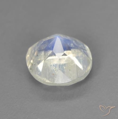Pierre de lune arc-en-ciel Blanc bleuâtre naturelle Tour, 1.39 ct, Transparent
