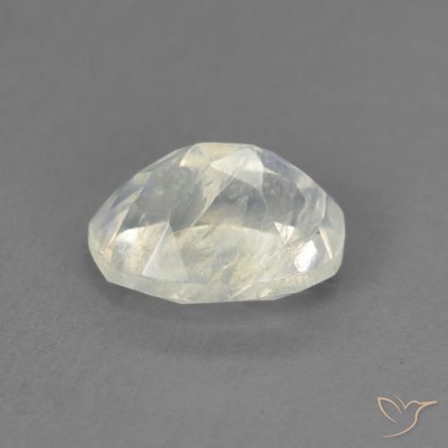 Pierre de lune arc-en-ciel Blanc bleuâtre naturelle ovale, 1.47 ct, Transparent
