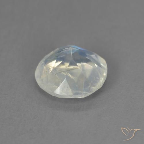 Pierre de lune arc-en-ciel Blanc bleuâtre naturelle Tour, 1.19 ct, Transparent
