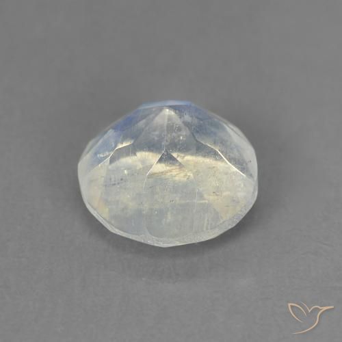 Pierre de lune arc-en-ciel Blanc bleuâtre naturelle Tour, 1.41 ct, Transparent