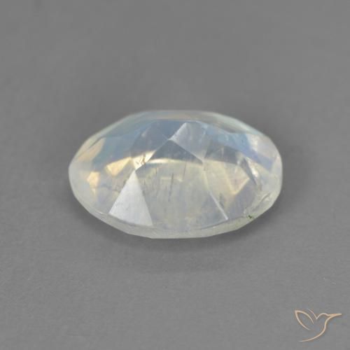 Pierre de lune arc-en-ciel Blanc bleuâtre naturelle ovale, 1.75 ct, Transparent