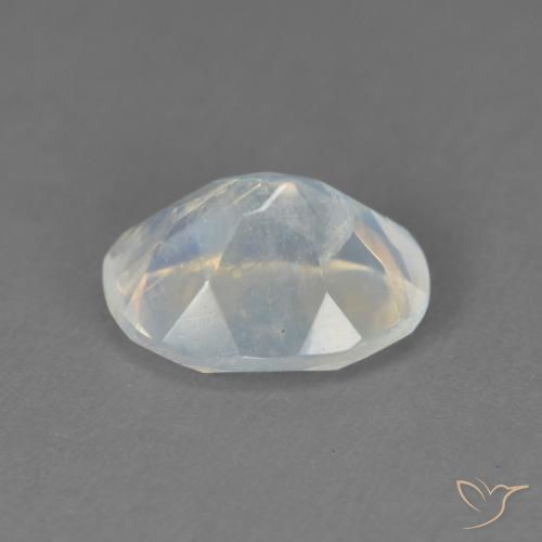 Pierre de lune arc-en-ciel Blanc bleuâtre naturelle ovale, 1.91 ct, Transparent