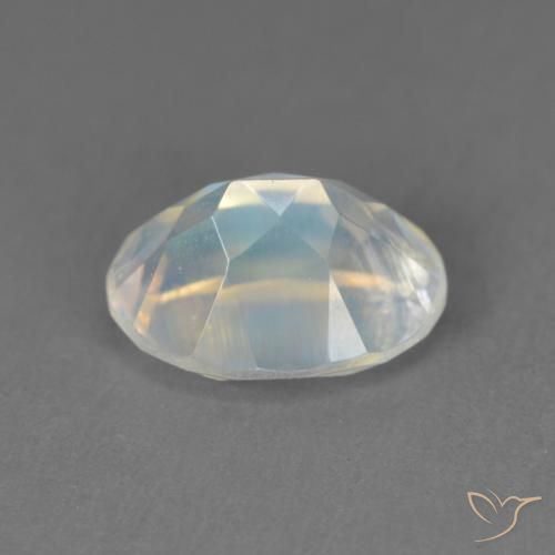 Pierre de lune arc-en-ciel Blanc bleuâtre naturelle ovale, 2.05 ct, Transparent