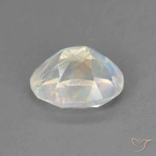Pierre de lune arc-en-ciel Blanc bleuâtre naturelle ovale, 2.15 ct, Transparent