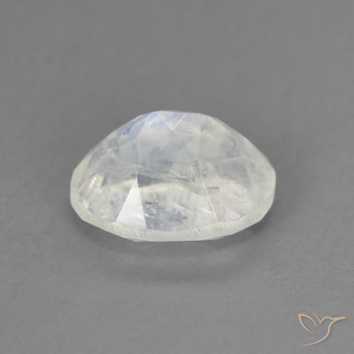 Pierre de lune arc-en-ciel Blanc bleuâtre naturelle ovale, 1.94 ct, Transparent