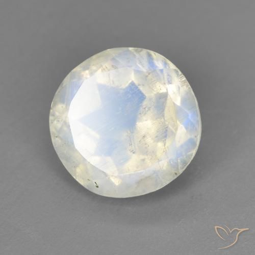2.38ct Naturel Blanc bleuâtre Pierre de lune arc-en-ciel, Tour, Transparent