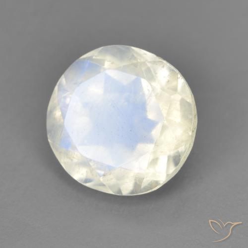 Pierre de lune arc-en-ciel Blanc bleuâtre naturelle ovale, 2.54 ct, Transparent