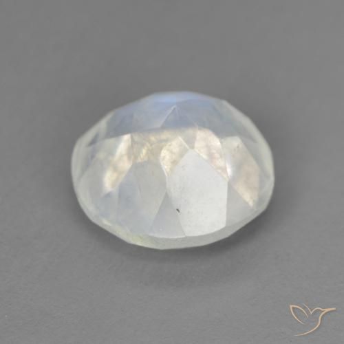 Pierre de lune arc-en-ciel Blanc bleuâtre naturelle ovale, 2.54 ct, Transparent