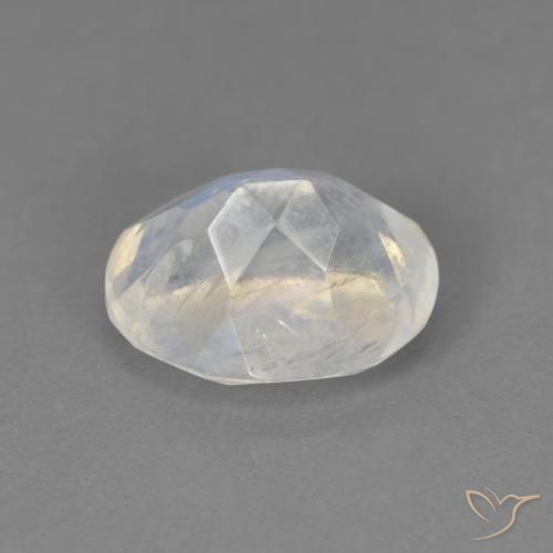 Pierre de lune arc-en-ciel Blanc bleuâtre naturelle ovale, 1.90 ct, Transparent