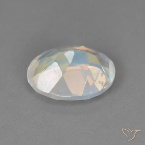 Pierre de lune arc-en-ciel Blanc bleuâtre naturelle ovale, 1.67 ct, Transparent