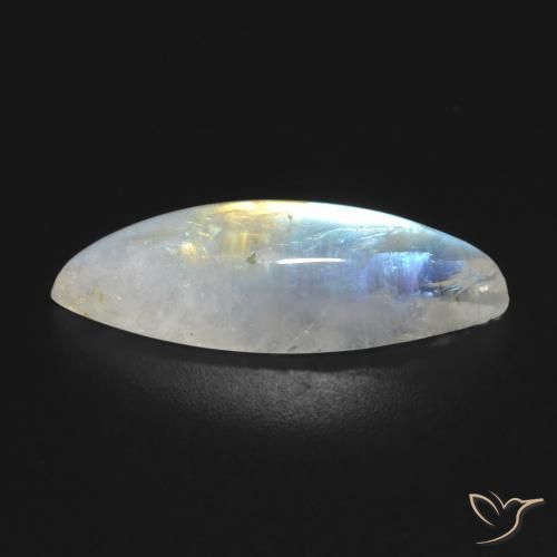 Pierre de lune arc-en-ciel Blanc bleuâtre naturelle Marquise, 7.91 ct, Transparent