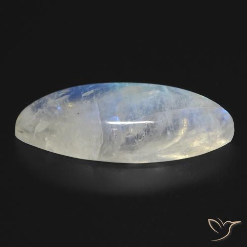 Pierre de lune arc-en-ciel Blanc bleuâtre naturelle Marquise, 10.03 ct, Transparent