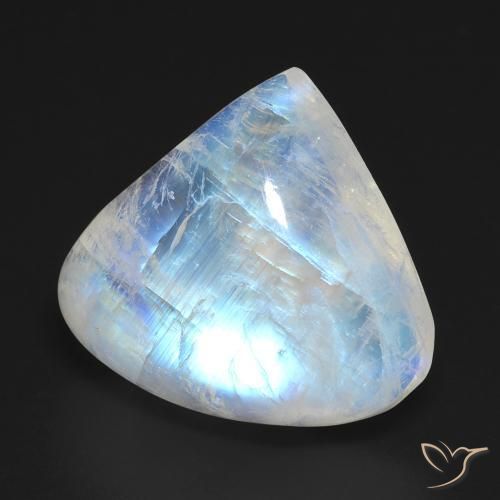 Pierre de lune arc-en-ciel Blanc bleuâtre naturelle En forme de poire, 13.53 ct, Transparent