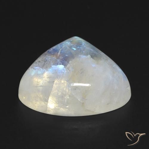 Pierre de lune arc-en-ciel Blanc bleuâtre naturelle En forme de poire, 13.53 ct, Transparent