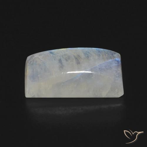 Pierre de lune arc-en-ciel Blanc bleuâtre naturelle Baquette, 6.47 ct, Transparent