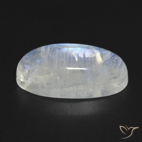 Pierre de lune arc-en-ciel blanc naturelle coupe ovale, 12,12 ct, transparent