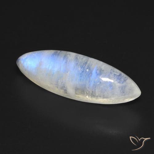 Pierre de lune arc-en-ciel Blanc bleuâtre naturelle Marquise, 8.52 ct, Transparent