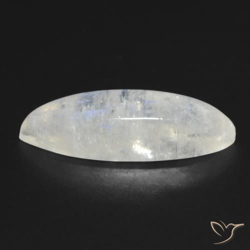 Pierre de lune arc-en-ciel Blanc bleuâtre naturelle Marquise, 8.52 ct, Transparent