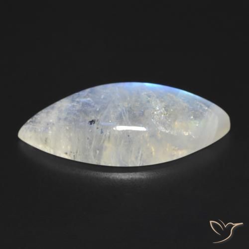 Pierre de lune arc-en-ciel Blanc bleuâtre naturelle Marquise, 9.25 ct, Transparent