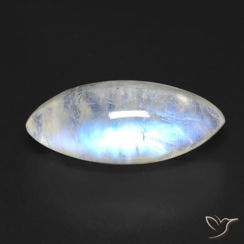 5.97ct Naturel Blanc bleuâtre Pierre de lune arc-en-ciel, Marquise, Transparent
