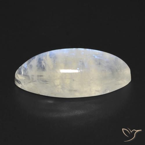 Pierre de lune arc-en-ciel Blanc bleuâtre naturelle Marquise, 5.97 ct, Transparent