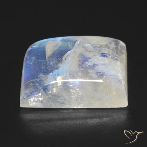 Pierre de lune arc-en-ciel Blanc bleuâtre naturelle Fantaisie, 16.19 ct, Transparent