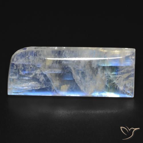 20.09ct Naturel Blanc bleuâtre Pierre de lune arc-en-ciel, Fantaisie, Transparent