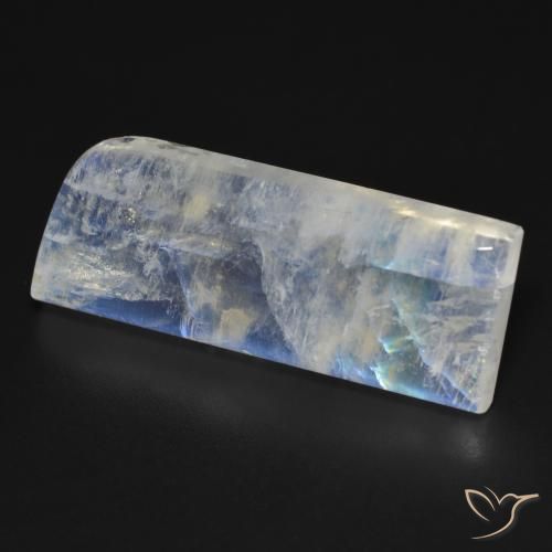 Pierre de lune arc-en-ciel Blanc bleuâtre naturelle Fantaisie, 20.09 ct, Transparent