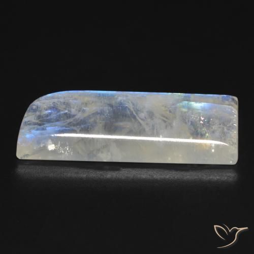 Pierre de lune arc-en-ciel Blanc bleuâtre naturelle Fantaisie, 20.09 ct, Transparent