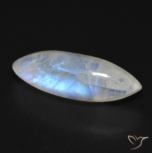 Pierre de lune arc-en-ciel Blanc bleuâtre naturelle Marquise, 8.12 ct, Transparent