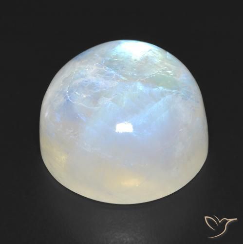 Pierre de lune arc-en-ciel Blanc bleuâtre naturelle Tour, 18.37 ct, Transparent