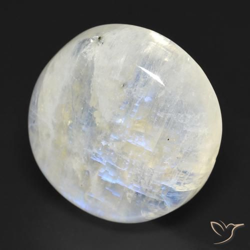 Pierre de lune arc-en-ciel Blanc bleuâtre naturelle Tour, 17.63 ct, Transparent