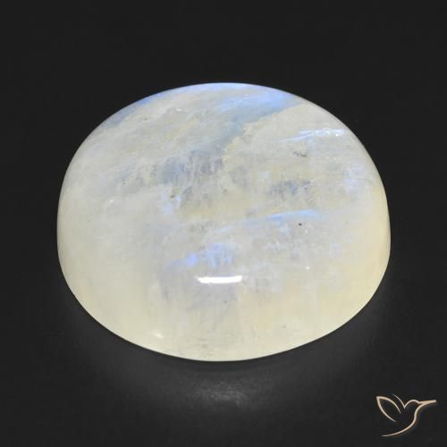 Pierre de lune arc-en-ciel Blanc bleuâtre naturelle Tour, 17.63 ct, Transparent