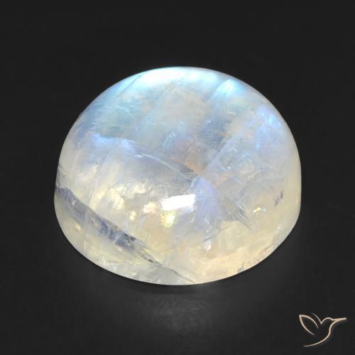 Pierre de lune arc-en-ciel Blanc bleuâtre naturelle Tour, 11.49 ct, Transparent