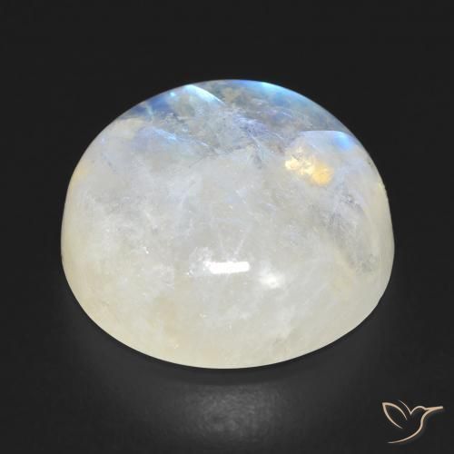 Pierre de lune arc-en-ciel Blanc bleuâtre naturelle Tour, 19.04 ct, Transparent