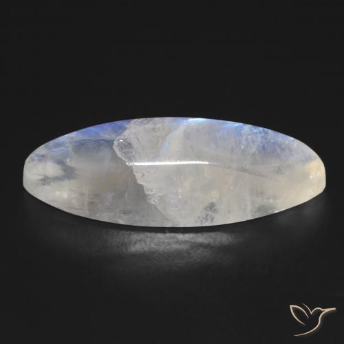 Pierre de lune arc-en-ciel Blanc bleuâtre naturelle Marquise, 18.53 ct, Transparent